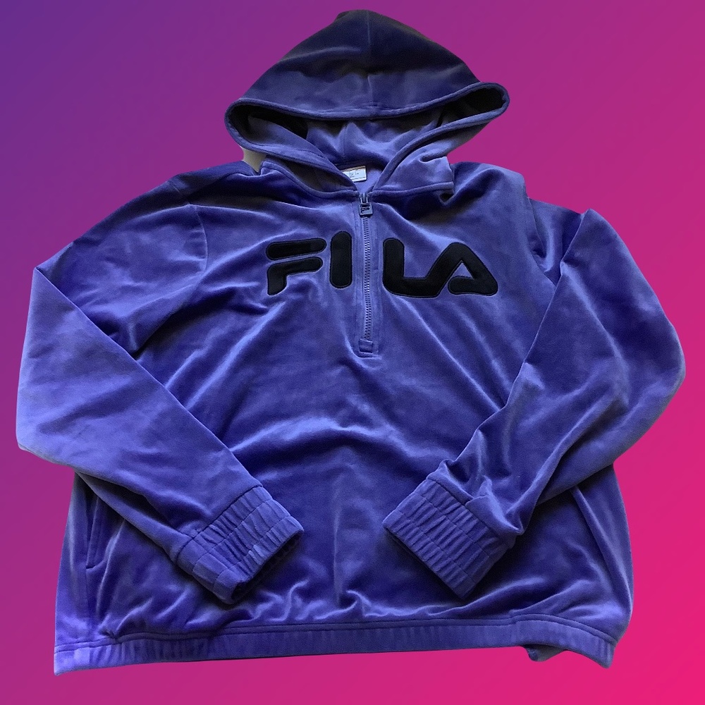 FILA Soft Velour Half Zip Hoodie
